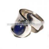 Natural Lapis Sterling Silver Ring thumbnail-1