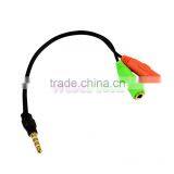 Hot Sale 3.5mm Male to 2 Female Y Splitter Headphone Audio Microphone Cable