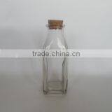 Hot Selling Empty Square Glass Milk Bottles With Cork
