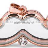 Beard Floating Locket Pendant With Rhinestone thumbnail-5