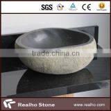 Natural Stone Grey Round Wash Basin for Bathroom thumbnail-1