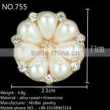 21mm Alloy Rhinestone Claw Holder Fashion Pearl Button Garment Accessories Sweater Embellished Pearl Button-755 thumbnail-2