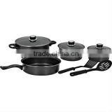 9pcs carbon steel sauce pan set and nylon tools