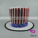 Alternation red and white stripe tall hat perform cap halloween prop