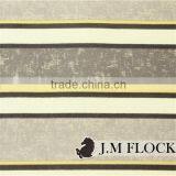 Grey and White Stripe Pattern Flock on Flock Flocked Fabrics African thumbnail-4