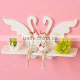 Decorative Pure White WPC Hollow Out WPC Wall Shelf Wall Curved Hanging Shelf