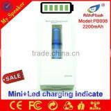 2015 China Manufacture Popular 2200mah External Portable Mobile Power Bank