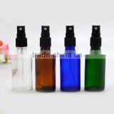 clear/cobalt blue/amber/green spray essential oil glass bottle with pump sprayer