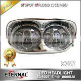 90W High Power 5.75" Harley Motorcycle Headlight Round Double Headlamp for 98-13 Road Glide Models thumbnail-1