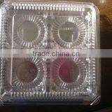 4-compartment Disposable Plastic Box for Cake, Egg Tart Container thumbnail-1