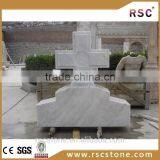 Cross White Rough Granite Headstone thumbnail-1