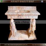 Hand Carved Outdoor Wash Basin With Girl Statue thumbnail-1