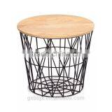 Metal Wire Storage Basket With Lid thumbnail-1