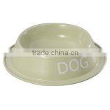 Light Green Dog Cat Pet Bowl Dish Feeder