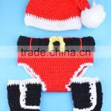 Crochet Christmas Costume Hat&Diaper/Pants Set Newborn Baby Photo Props Toddler Santa Photography Props thumbnail-6
