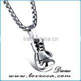 Black/Steel/Gold Color Fashion Mini Boxing Glove Necklace Boxing Jewelry Stainless Steel Necklace thumbnail-3