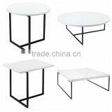 Euro Style White Highlight Lacquer Round Coffee Table thumbnail-3