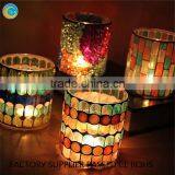 Glass Mosaic Candle Holders
