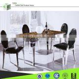 A8029 8 Seaters Stainlesss Stell Base Marble Dining Table thumbnail-1