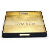 Eco Friendly Golden Lacquered Decorative Tray thumbnail-3