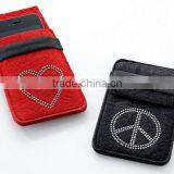 High Quality Premium New Fashion Polyester Felt Cartoon 5 Inch Mobile Phone Back Cover Flip for Girls Cases Manufacturer China thumbnail-1