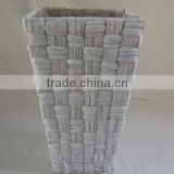 Waterhyacinth white wash with liner planter basket