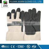 Black White Cotton Back & Cuff Impregnated Working PVC Glove thumbnail-1