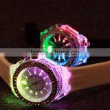 High Quality Free Sample Unisex Led Light Watch Colorful Silicone Strap Wristwatch