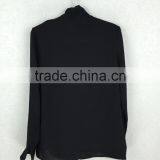 2016 New Design Stylish Girls Chiffon Black Blouse thumbnail-3