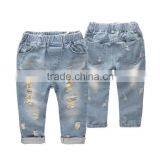 Boy New Model Pants Jeans 2017 Pure Color Hole in Leggings thumbnail-1