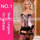 2015 New Style Top Quality Wetlook Lingerice Bedroom Costumes Sexy Busty Corset Bustier thumbnail-1