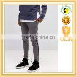 2016 Trendy Pants Grey Joggers in Cotton Plain Sweatpants With Stripe Side