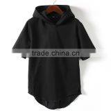 High Quality Custom 100% Cotton Men's Short Sleeve Blank Black Wizard Hoodie thumbnail-1
