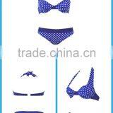 New Design High Solid Color Waist Blue Dot Sexy Girl Hot Bikini thumbnail-6