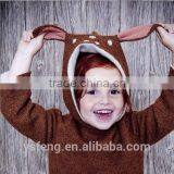 Deer Ear Baby Sweater Zipper Cardigan With A Hood Children Sweater thumbnail-2