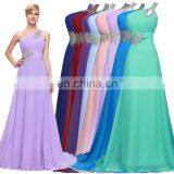 Grace Karin Women Fashion One Shoulder Mermaid Long Beaded Lilac Prom Dress CL2949-8 thumbnail-5