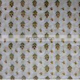 Indian Hand Block Printed Cotton Fabric Floral Print Jaipuri Sanganeri Fabric / Fabric / 100% Cotton Fabric thumbnail-1