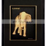 24k gold frame animals designed Elephant 3D gold 999 leaf frame picture best for home decoration or gift