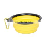 Best Selling Durable Using Yellow Foldable Dog Water Bowl Travel