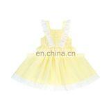 Latest Kid Dress Girl Sleeveless Soft Yellow Ruffle Cute Bow Kid Dress Boutique Children Clothing thumbnail-2