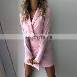 Fashion Women's Clothing Crop Button 2 Piece Suit Skirts Set thumbnail-2