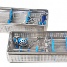 Endoscope sieve baskets made of stainless steel with silicone holders DaVinci basket