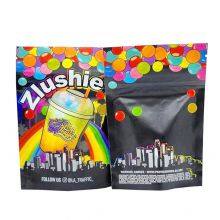 Matte Black White Foil Grip N Rip Child Resistant Edible Food Snack Afterglow Gummy Bear Sugar Packaging Smell Proof Mylar Bag thumbnail-2