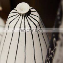 Nordic Minimalist Modern White Ceramic Hand Painted Black Line Vase Decor Home thumbnail-2