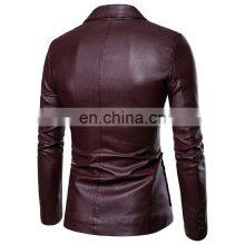 New Design Coat Leather Jackets Long Denim Men Jean Winter Lether Casual Duffle Plus Size Jacket for Man thumbnail-4