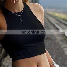Summer Slim Render Short Top Sexy Women Sleeveless O Croptops Tank Tops Solid Black/White Crop Vest Tops Wholesale thumbnail-2