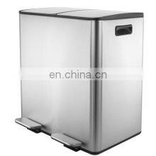 New Design Soft Closing Trash Can 20L Stainless Steel Pedal Bin Large Capacity Dustbin