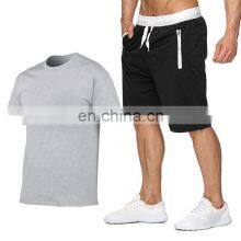 2021 Crop Top Shirt and Short Whit Pocket Set Custom Logo Jogging Women Summer Shorts thumbnail-5