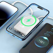 Amazon Best Sellers Magnetic Power Bank Purple With Wireless Charger Power Banks Safe Packs For Mobile Phone thumbnail-3