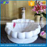 Natural White Marble Stone Bathroom Sink For Indoor Decoration thumbnail-1